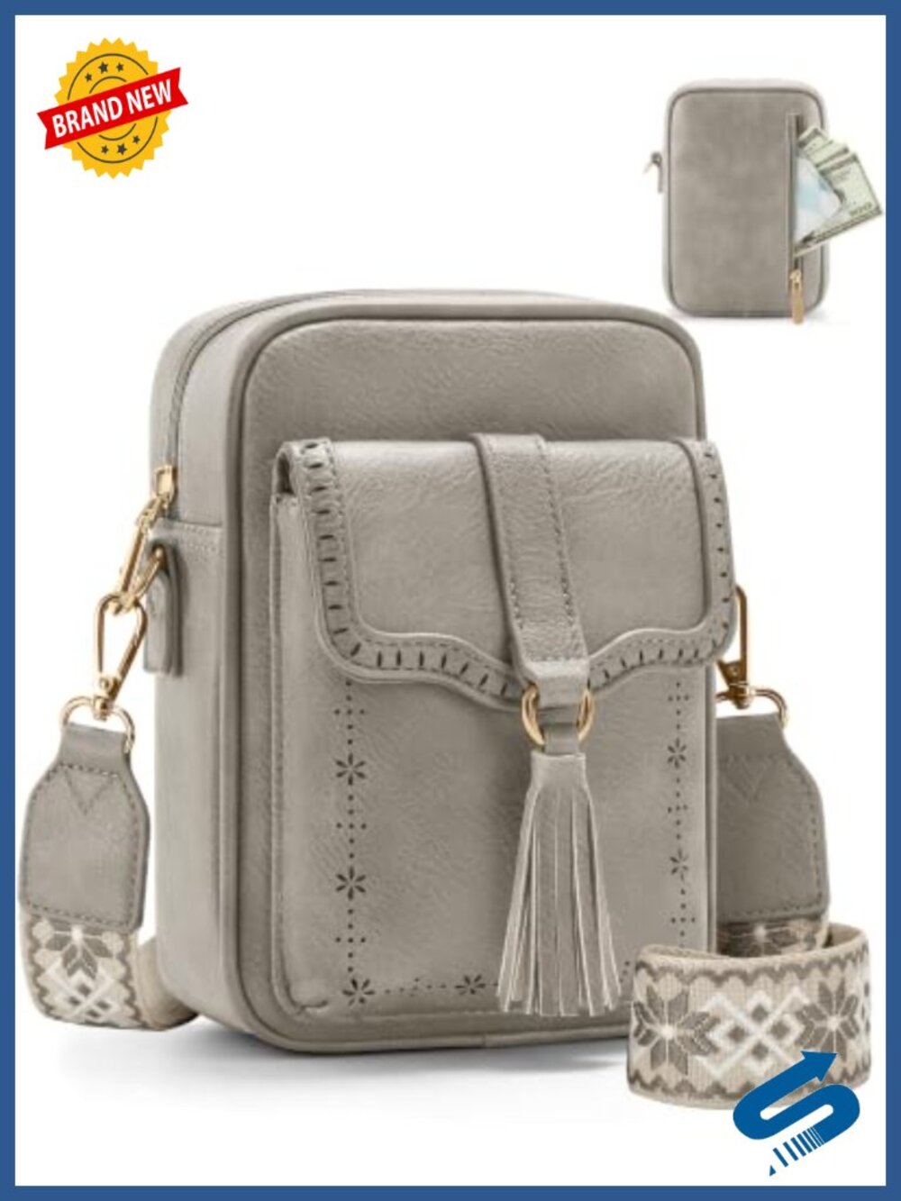 RFID Crossbody Bag Water-Resistant Vegan Leather Women's Purse